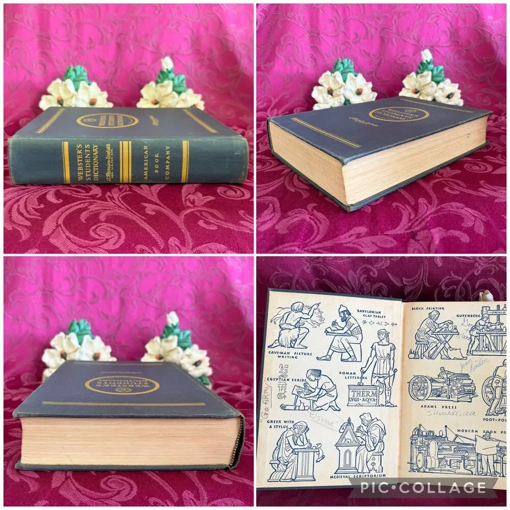 1956 Webster's Students Dictionary, Vintage Dictionary, American Book Company